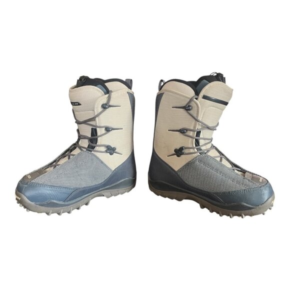 Salomon Thermicfit Women's Snowboard Boots Size 6 Cream/Blue Speed Lacing ❄️ - Picture 4 of 7